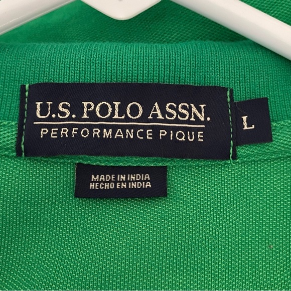 U.S Polo Assn Shirt Mens Size Large Green Collared Pull Over GrandpaCore - Picture 3 of 9